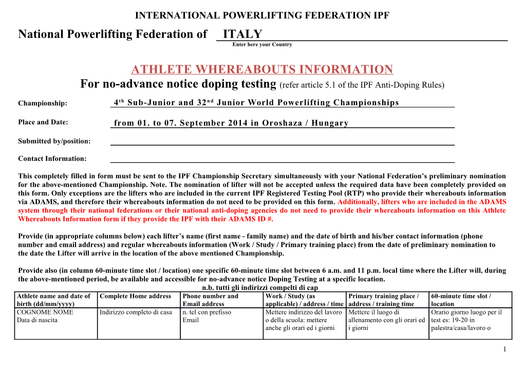 International Powerlifting Federation Ipf s1