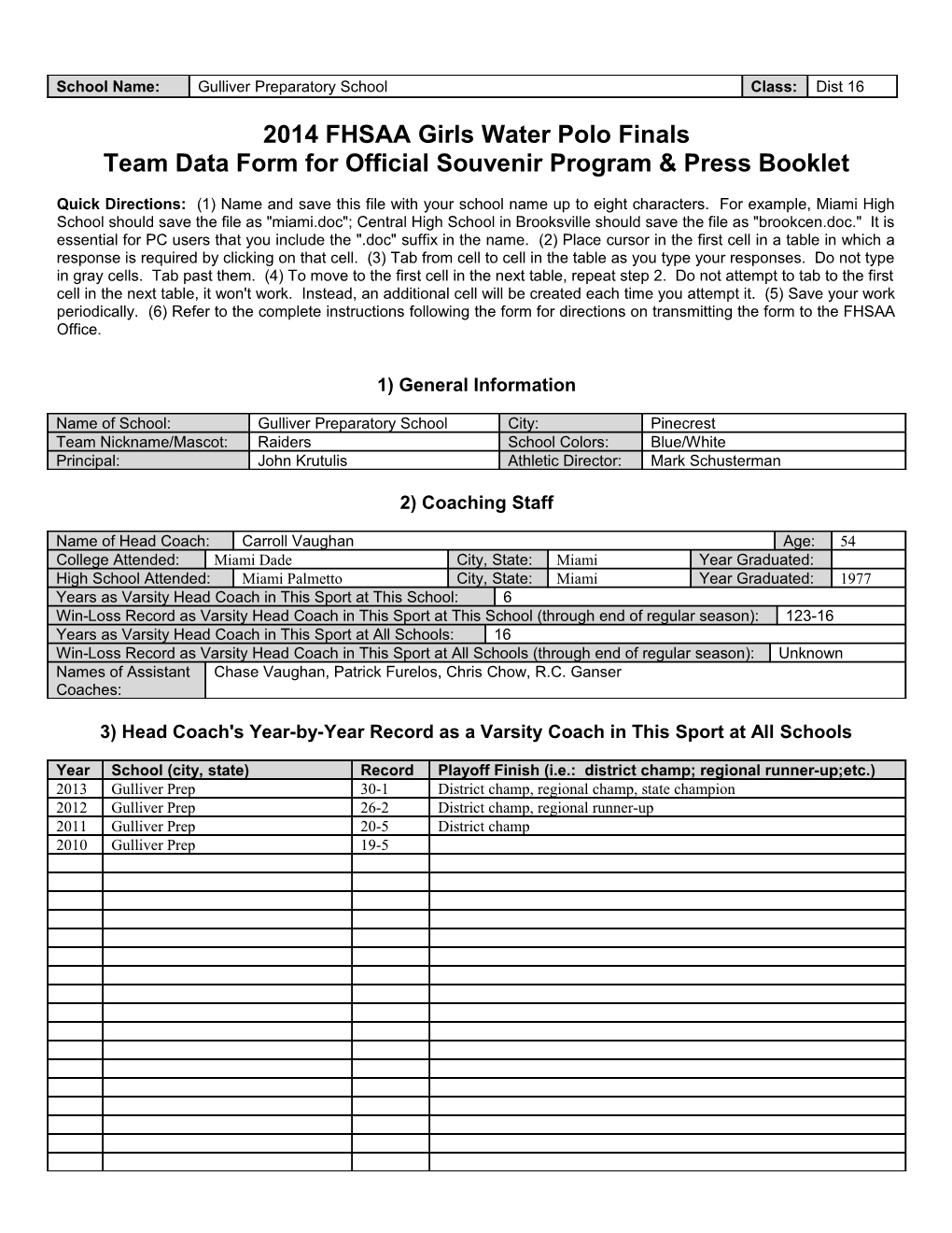 Team Data Form for Official Souvenir Program & Press Booklet s3