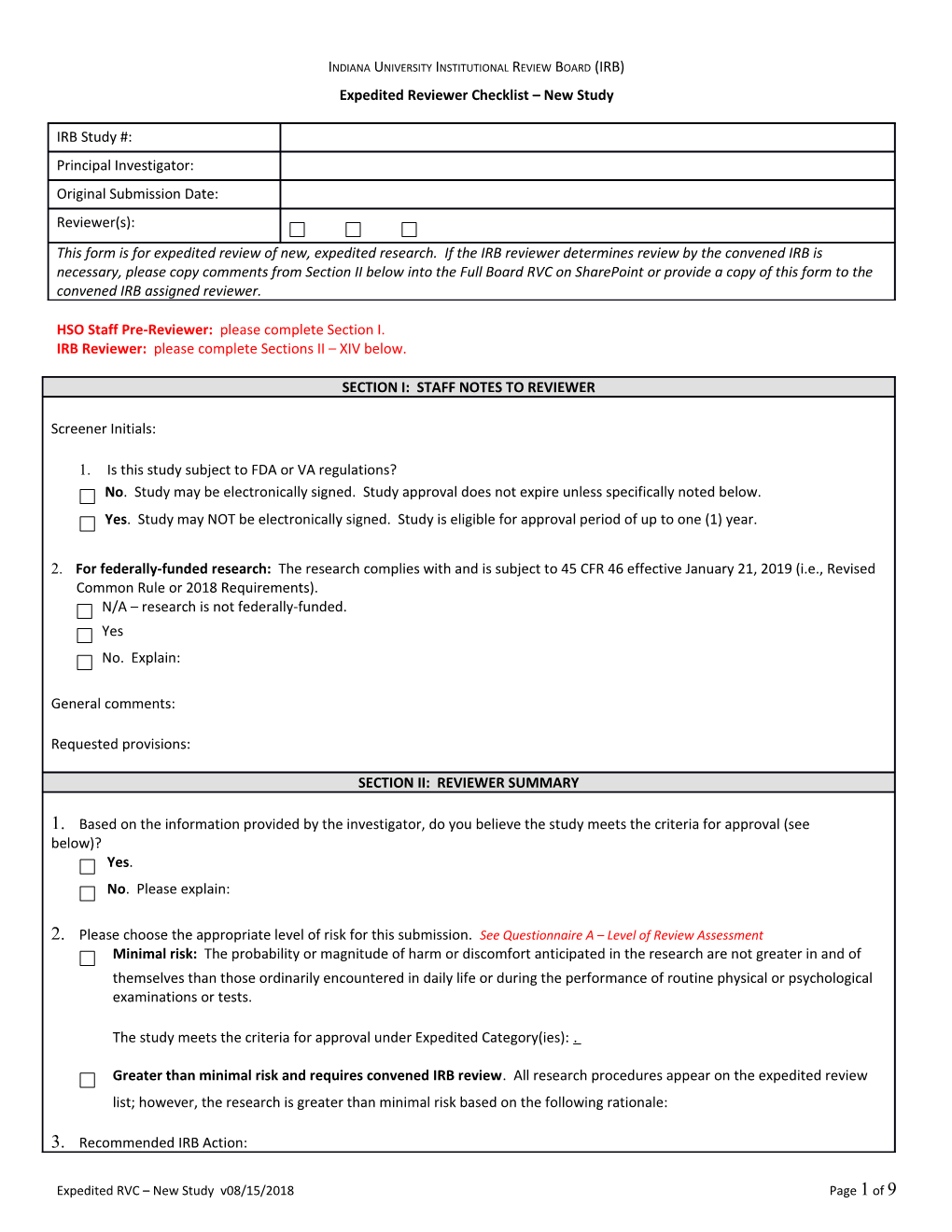 Irb Reviewer Checklist