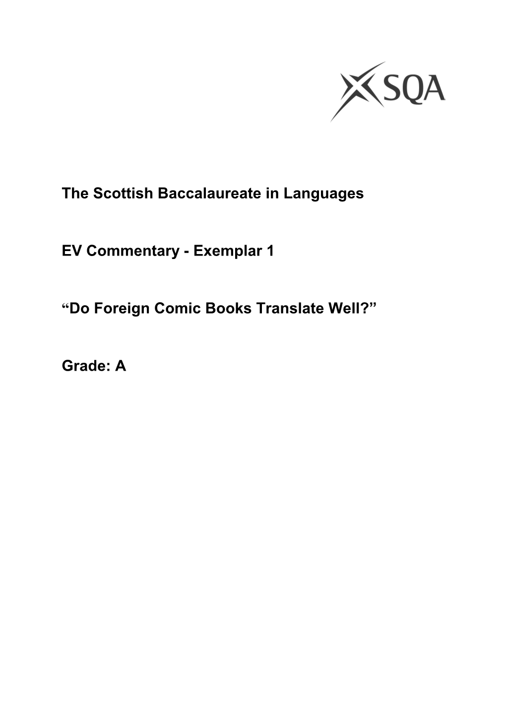 The Scottish Baccalaureate in Languages