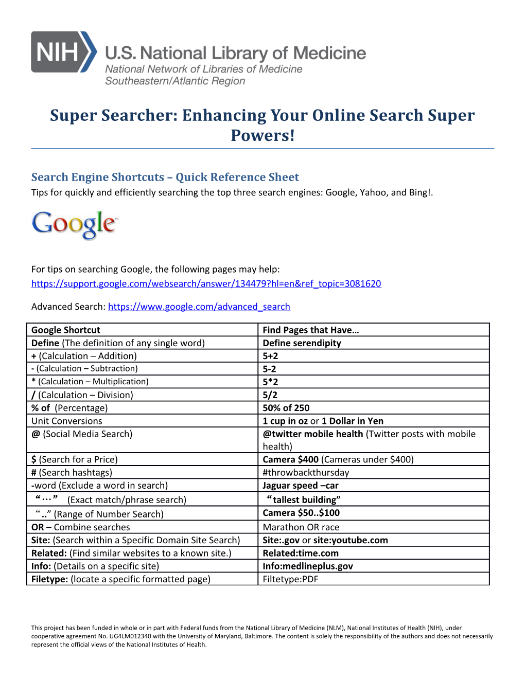 Super Searcher: Enhancing Your Online Search Super Powers!