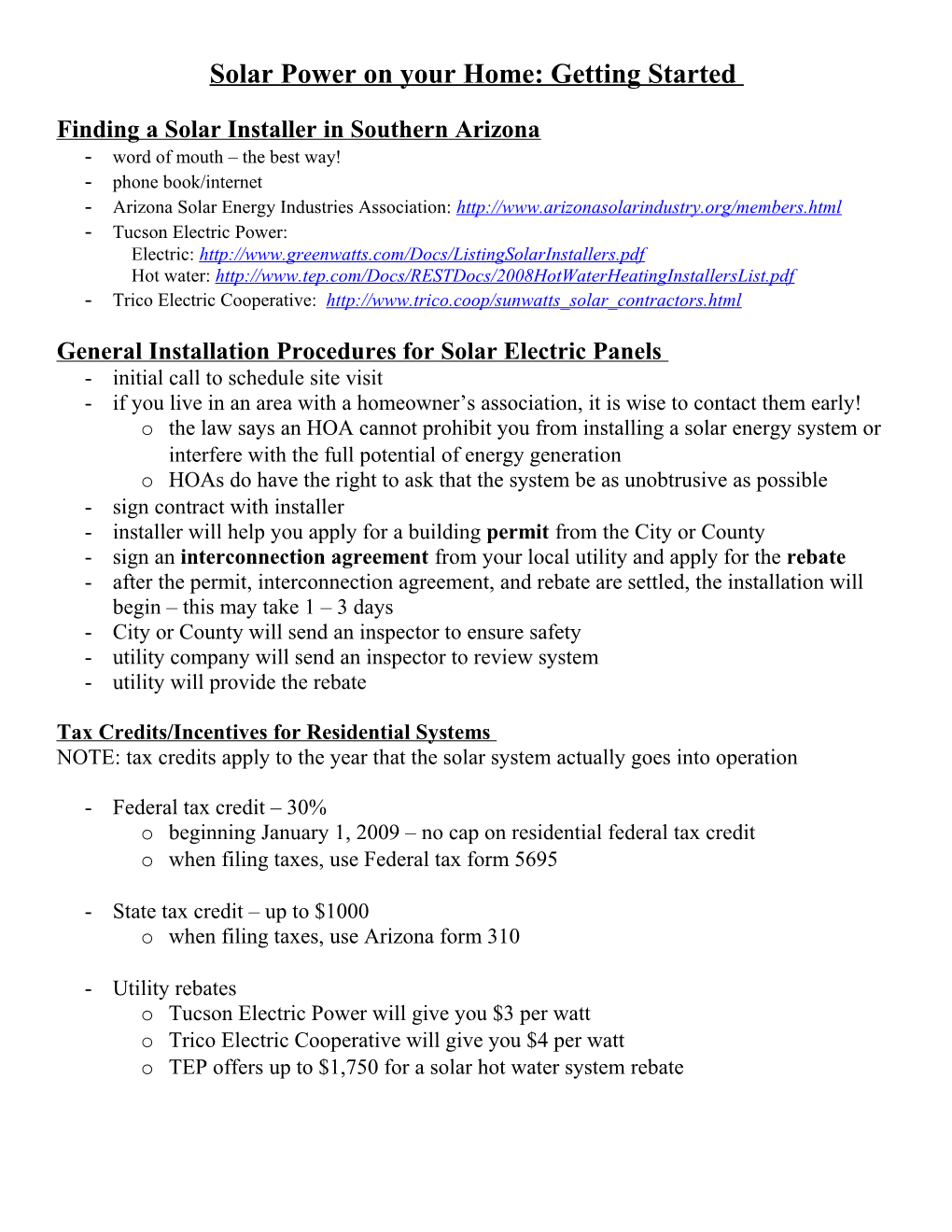 Introduction to Solar Energy