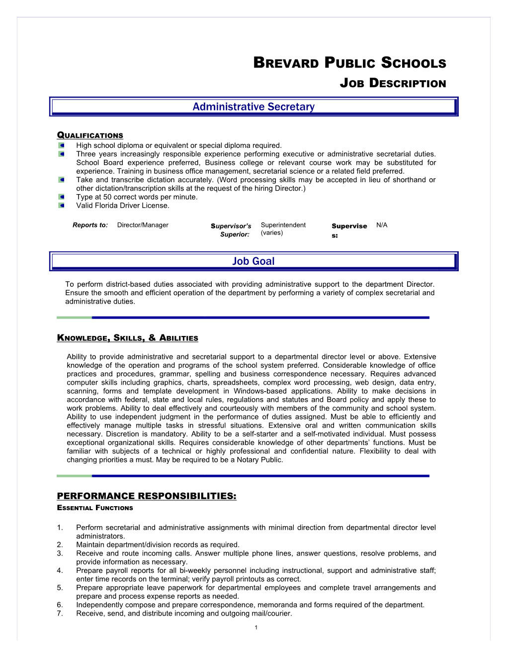 Physical Demands & Working Conditions ( ADA Compliance)