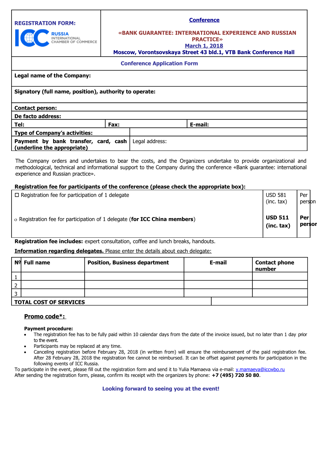 Registration Feeforparticipantsoftheconference (Please Check the Appropriate Box)