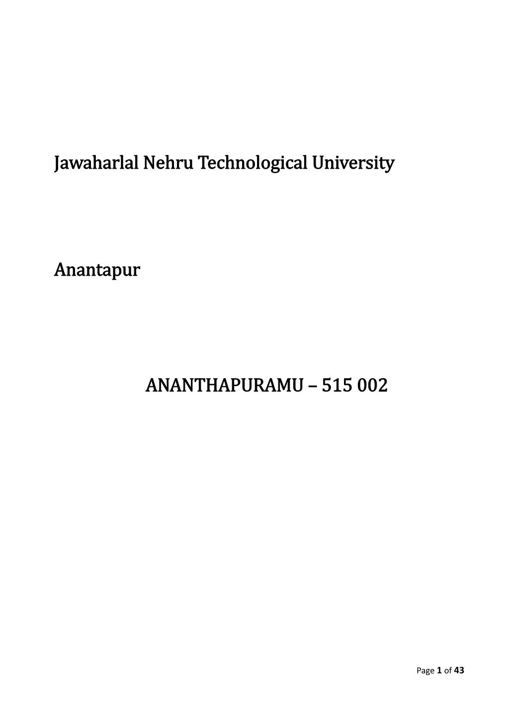 Jawaharlal Nehru Technological University Anantapur s4
