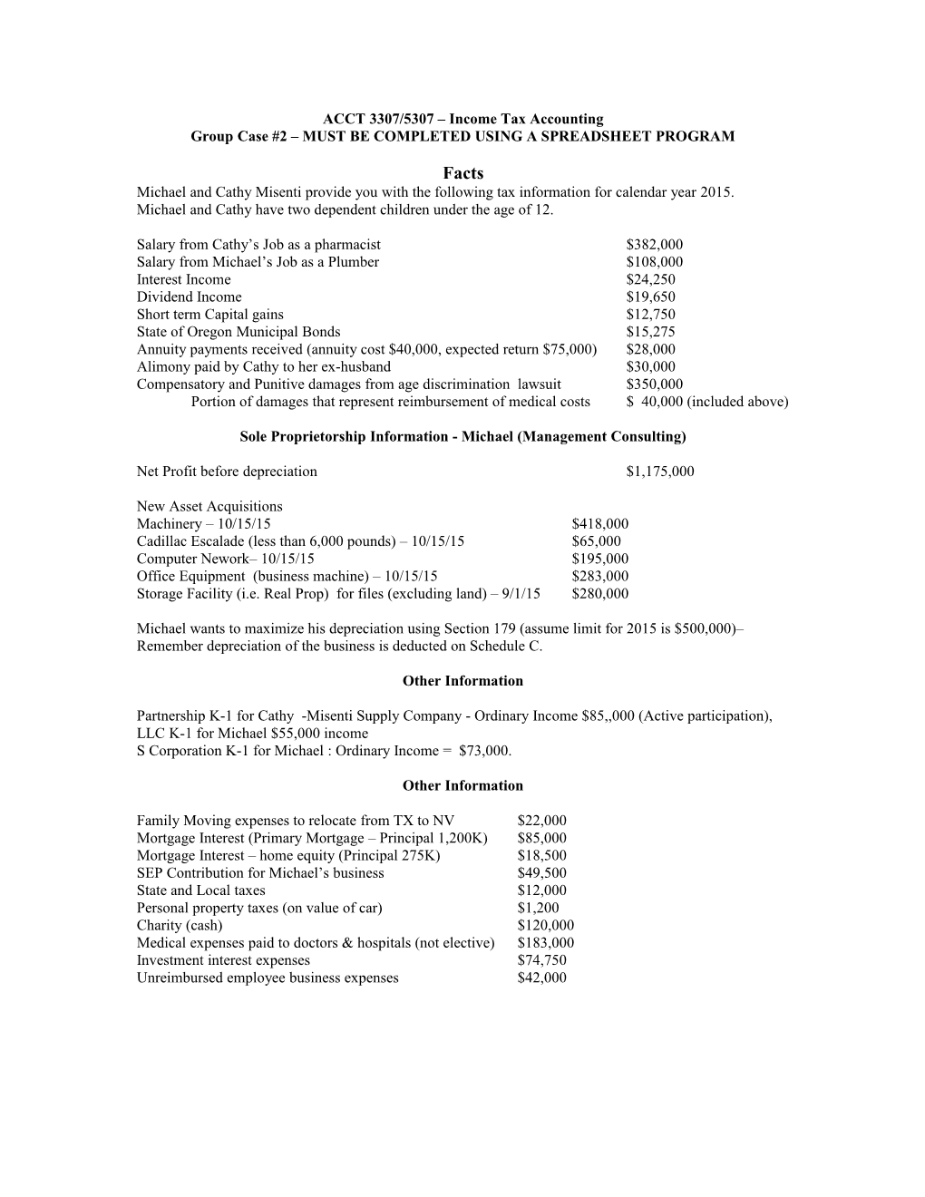 ACCT 3307 Income Tax Accounting