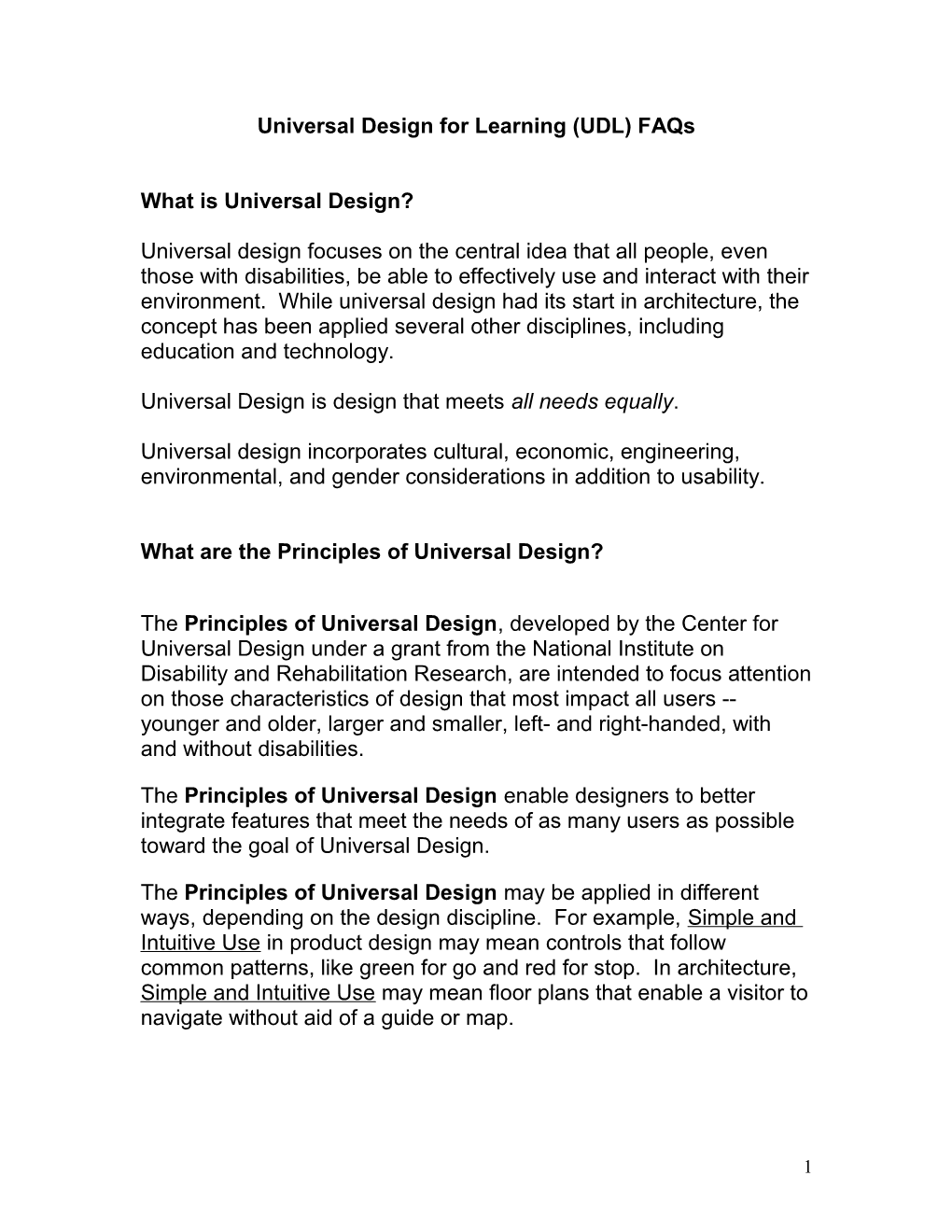 Universal Design for Learning (UDL)