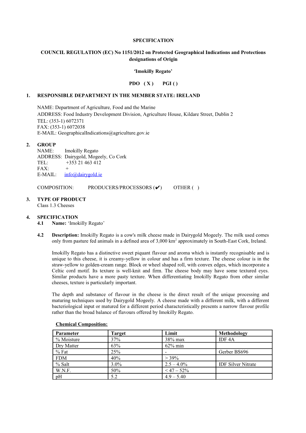 COUNCIL REGULATION (EC) No 1151/2012 on Protected Geographical Indications and Protections