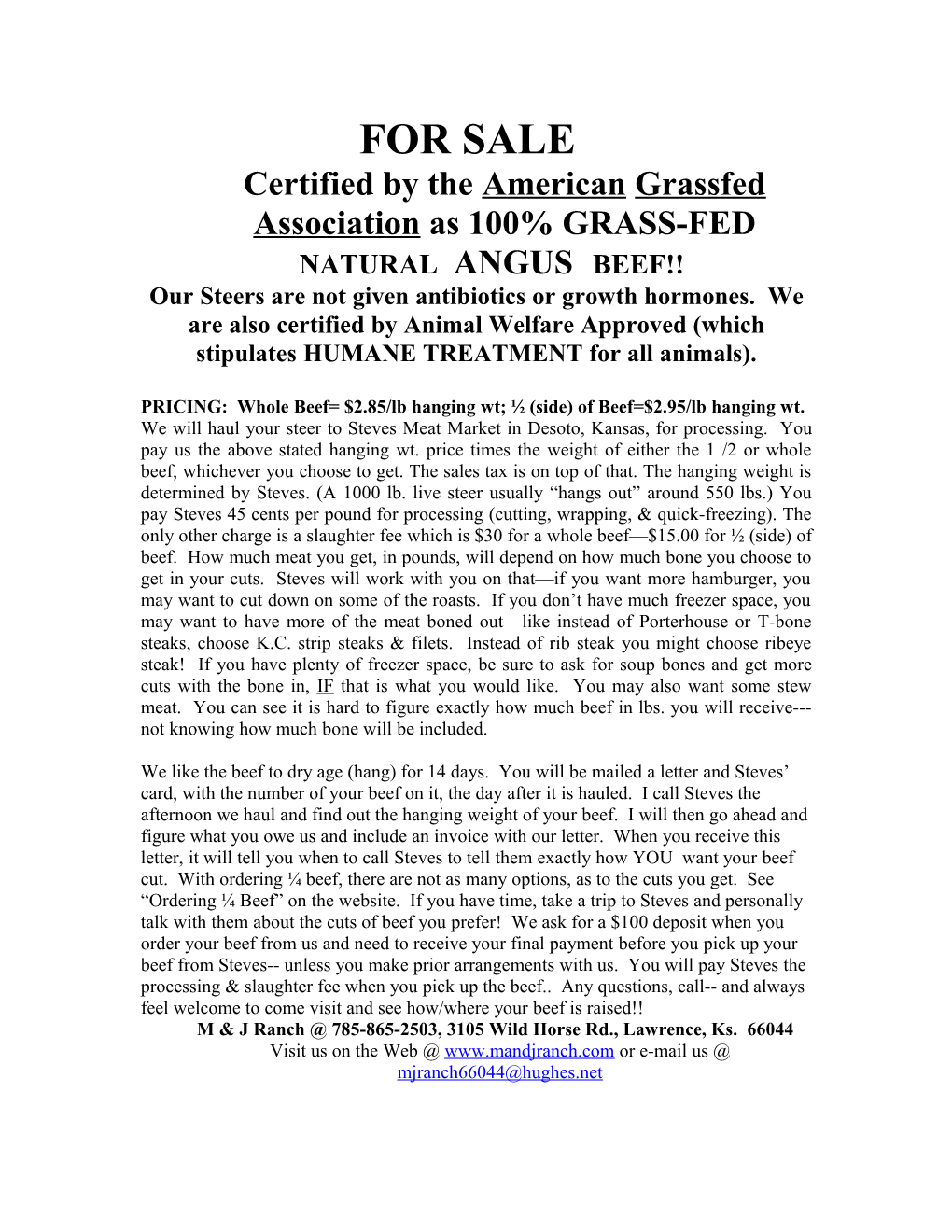 Certified by the Americangrassfedassociation As 100% GRASS-FEDNATURAL ANGUS BEEF