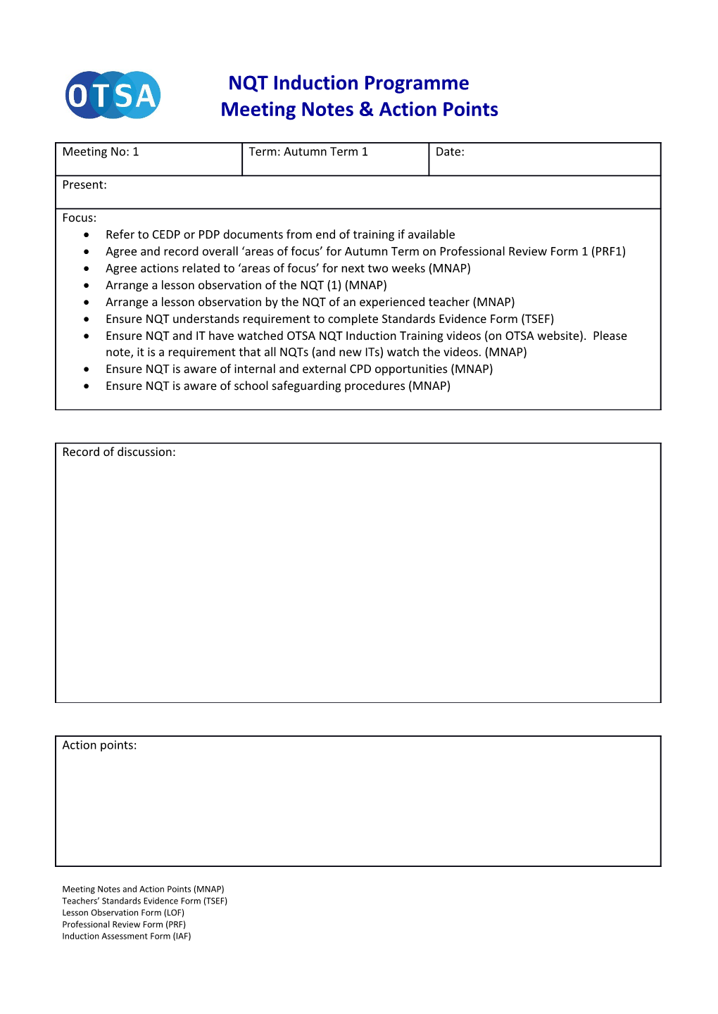 Meeting Notes & Action Points