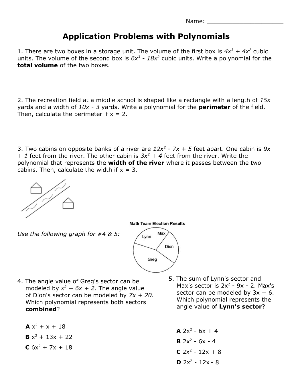 Application Problems with Polynomials