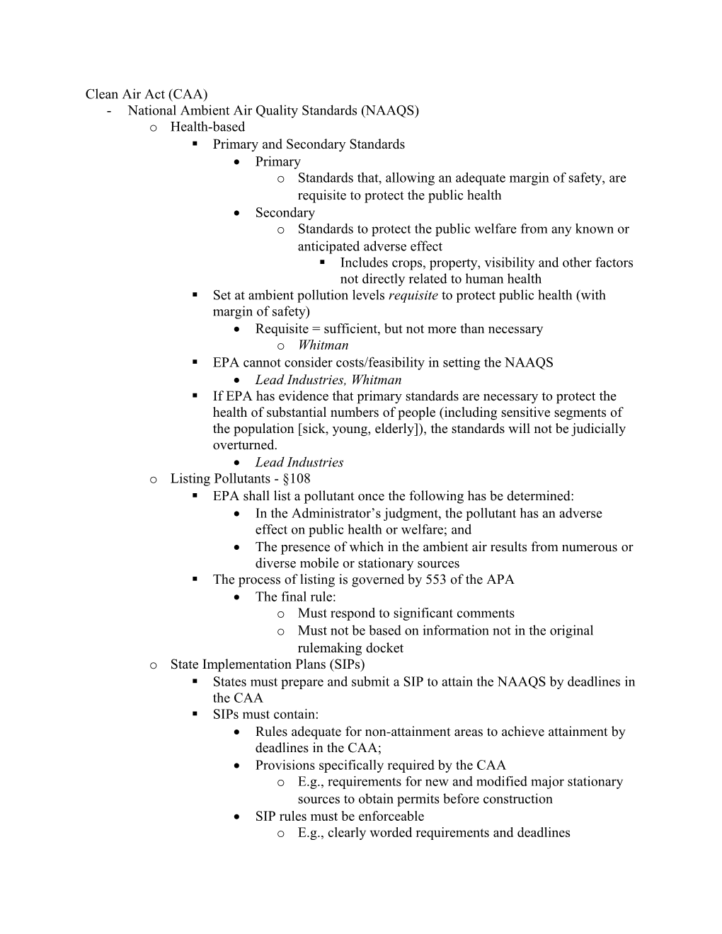 Clean Air Act (CAA)