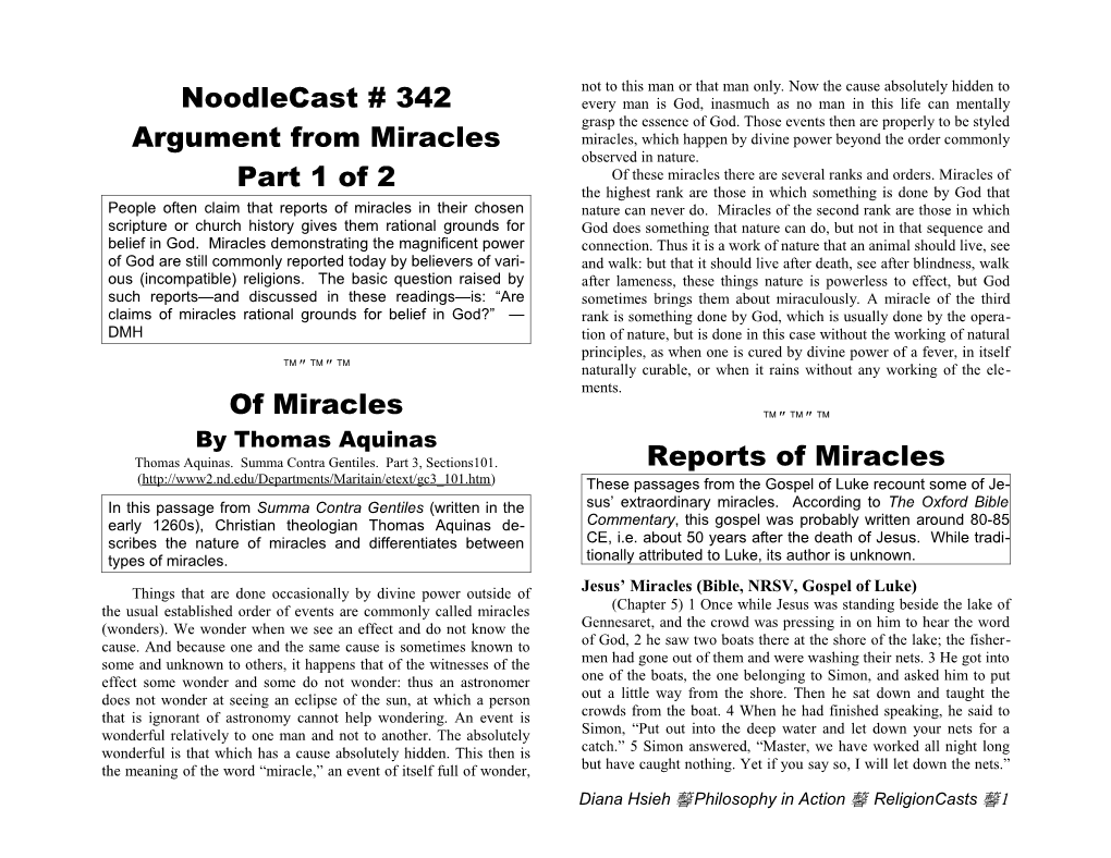 Argument from Miracles