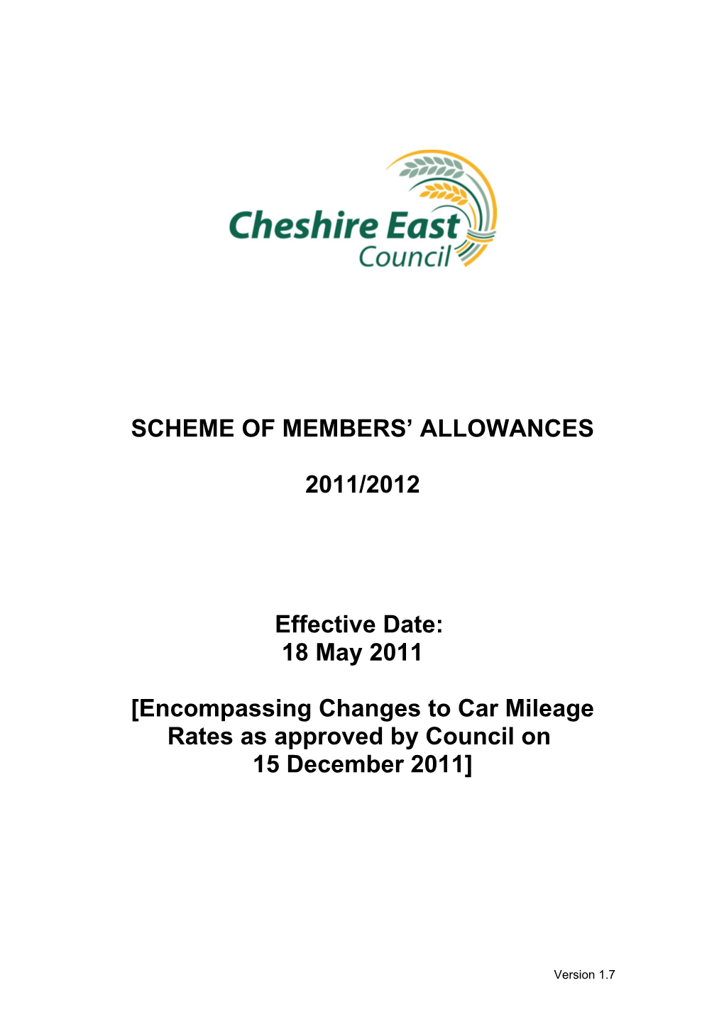 Scheme of Members Allowances