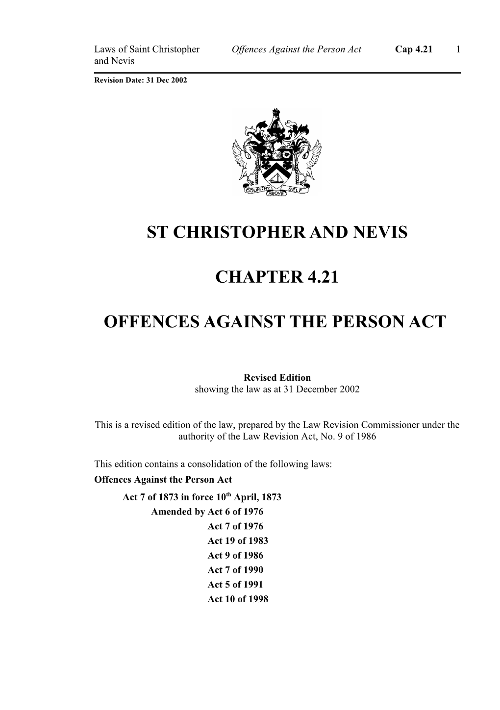 Offences Against the Person Act