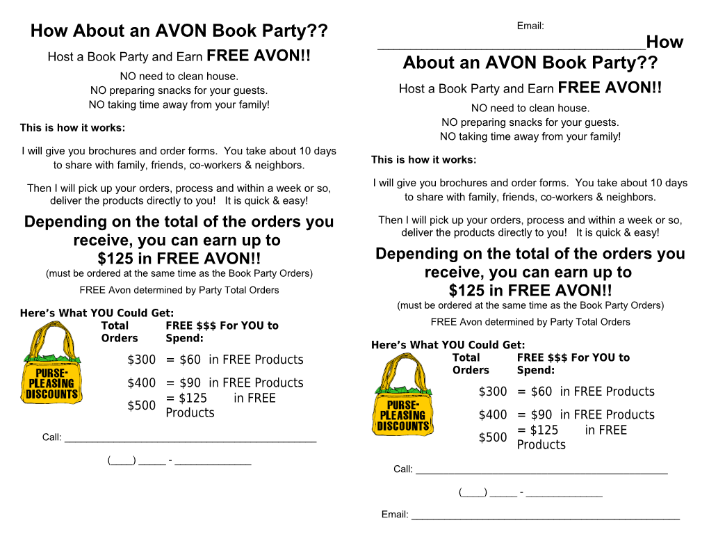 How About an AVON Book Party