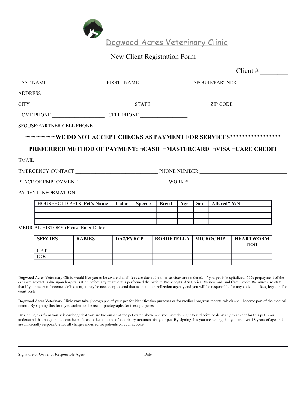 New Client Registration Form