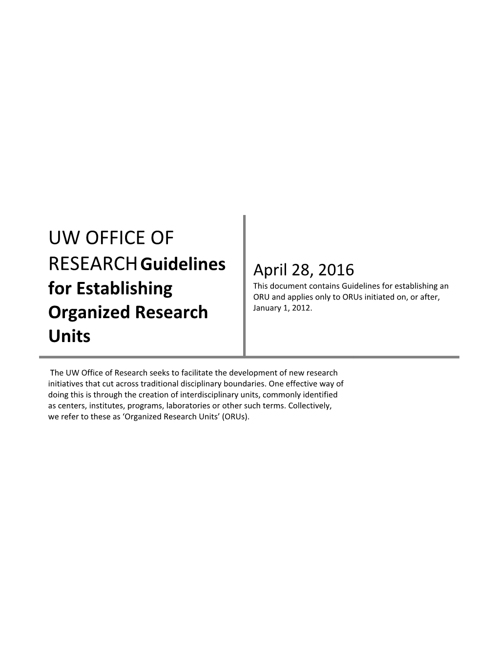 Uw Office of Research