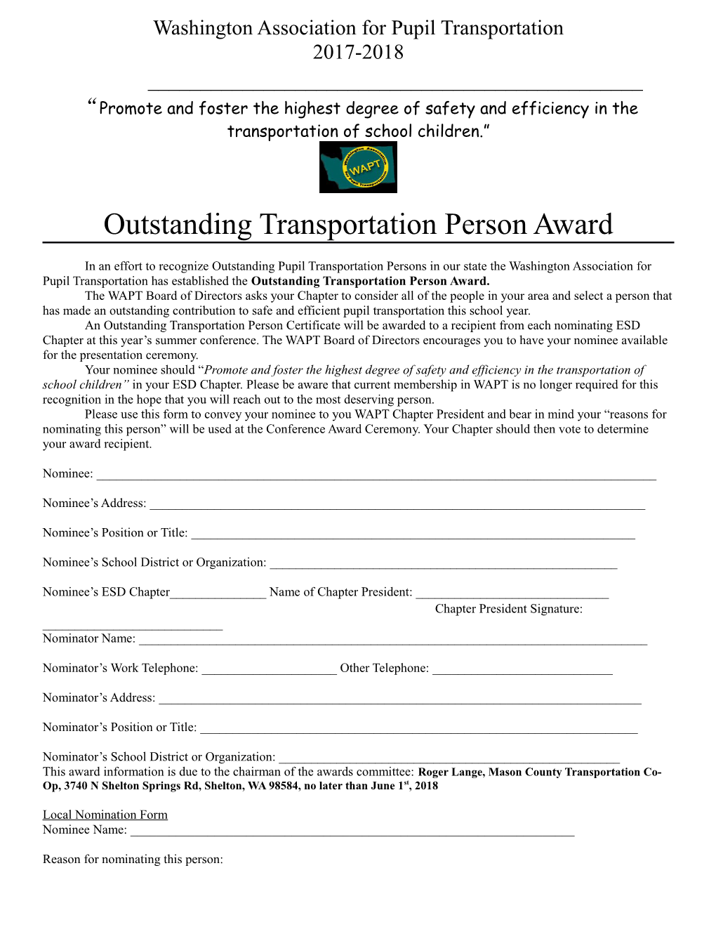 Washington Association for Pupil Transportation