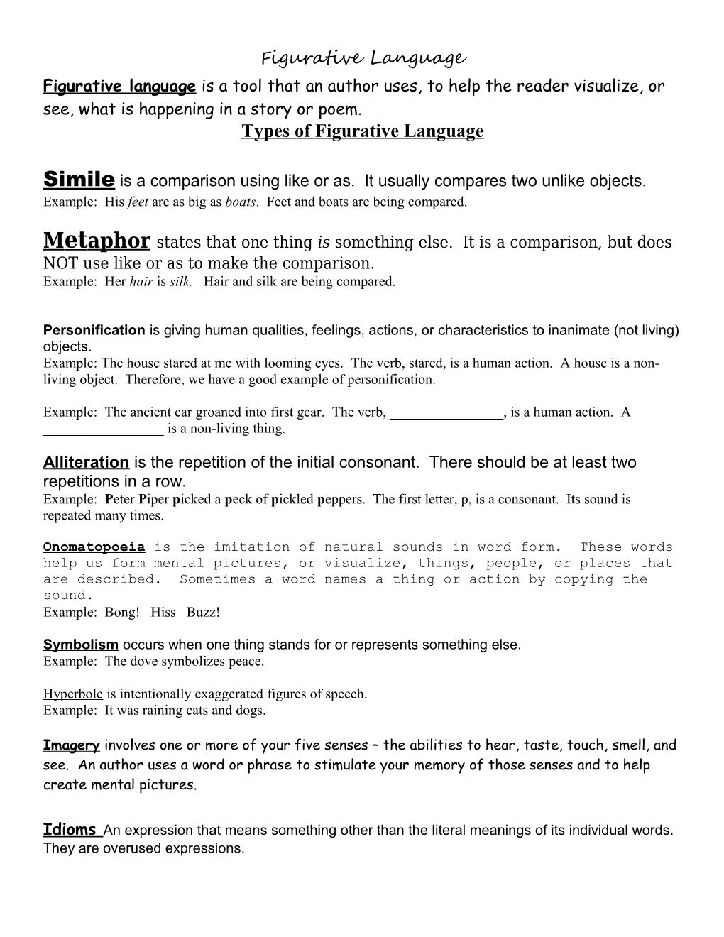 Simile Is a Comparison Using Like Or As. It Usually Compares Two Unlike Objects s1