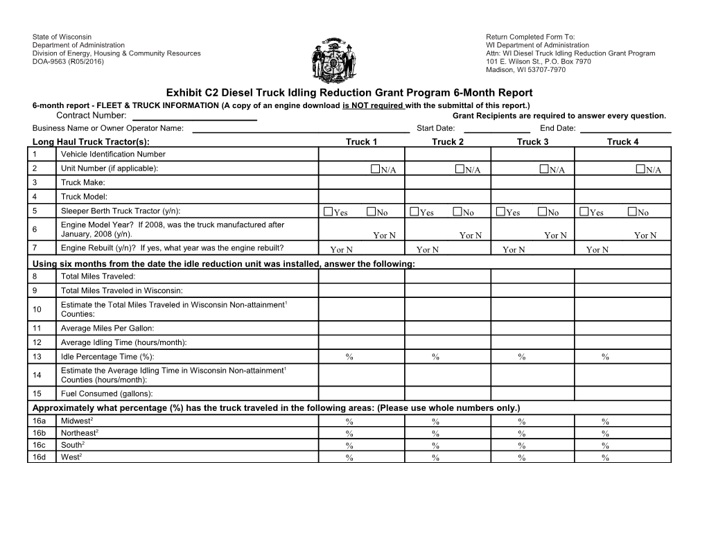 Exhibit D1 Diesel Truck Idling Reduction Grant