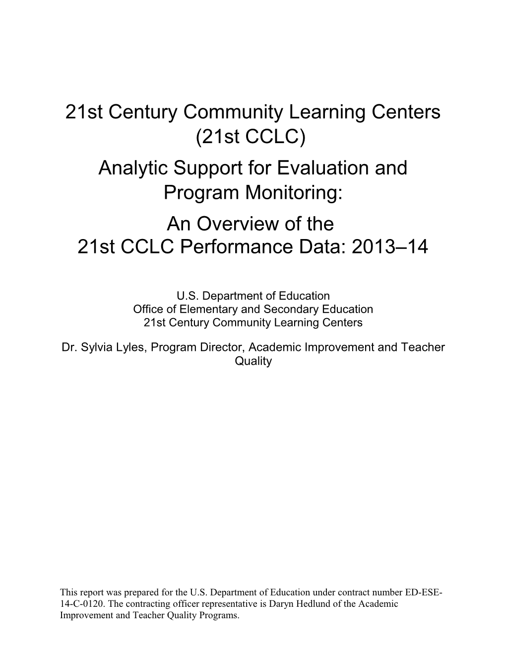 Analytic Support for Evaluation and Program Monitoring 2013-14 (Msword)