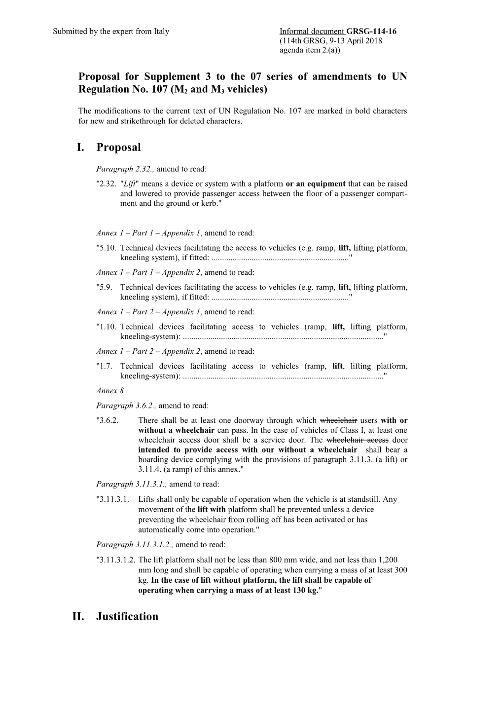 Proposal for Supplement 3 to the 07 Series of Amendments to UN Regulation No.107 (M2 And