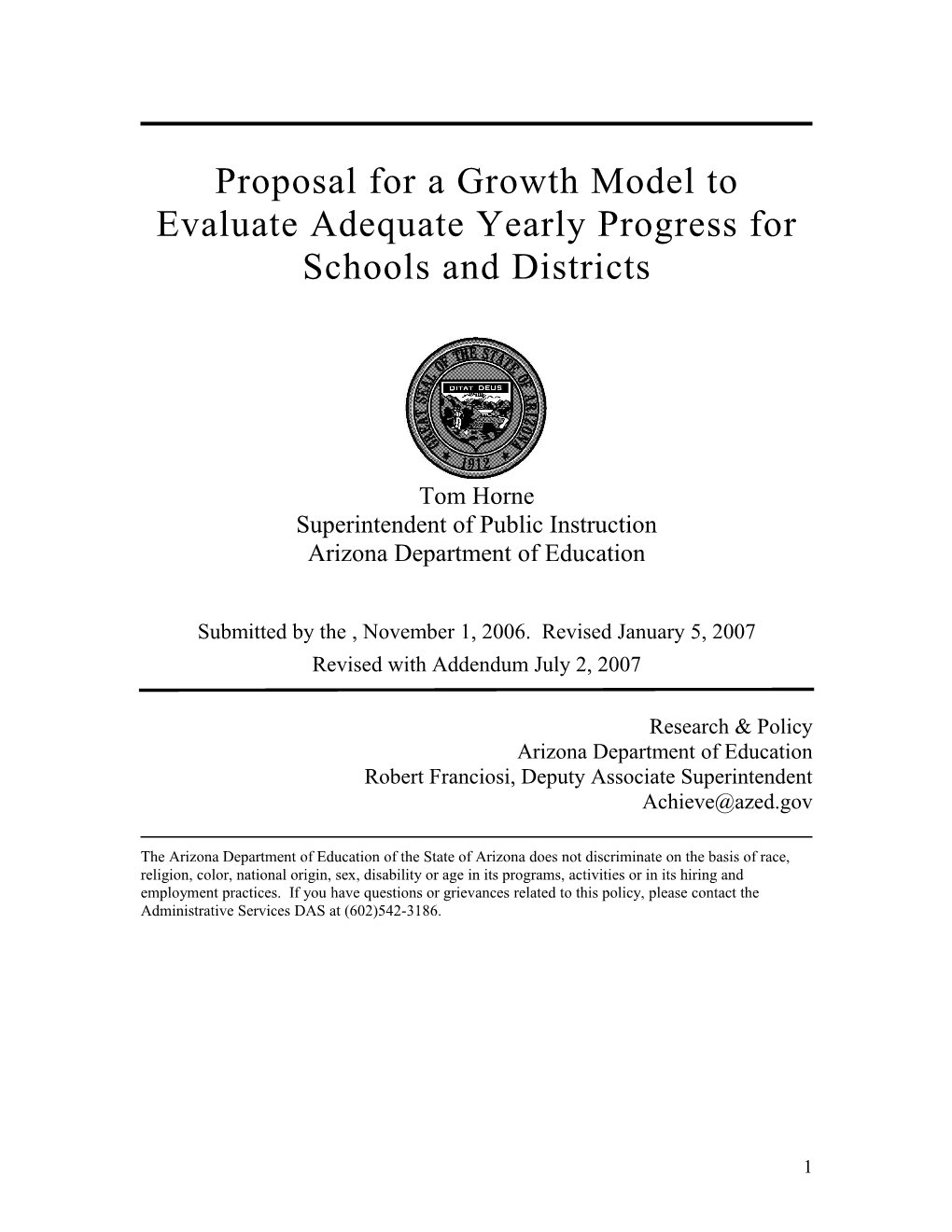 Arizona Growth Model Proposal (MS WORD)