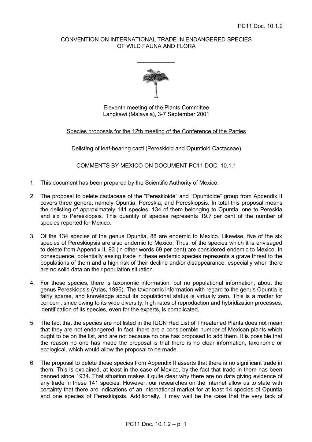 Species Proposals for the 12Th Meeting of the Conference of the Parties