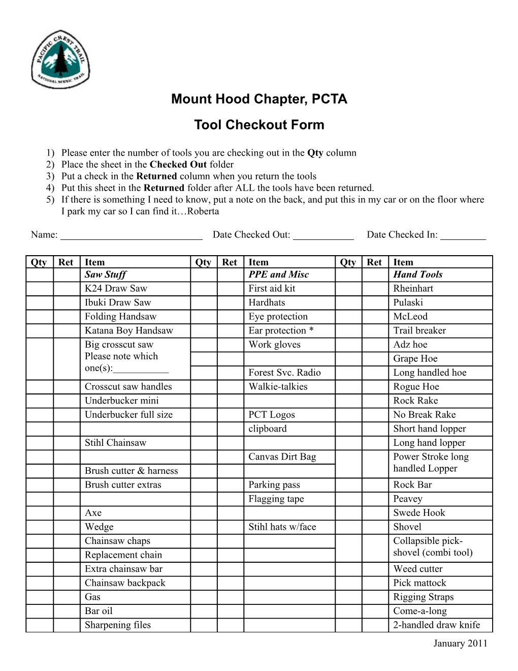 Mount Hood Chapter, PCTA