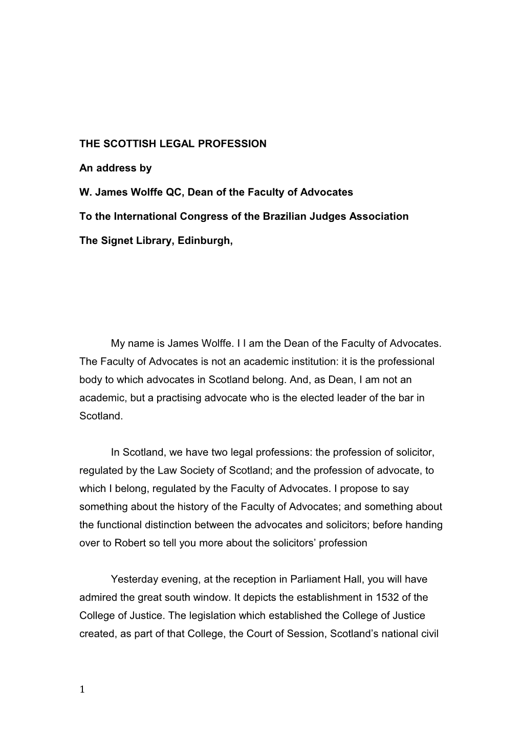 The Scottish Legal Profession