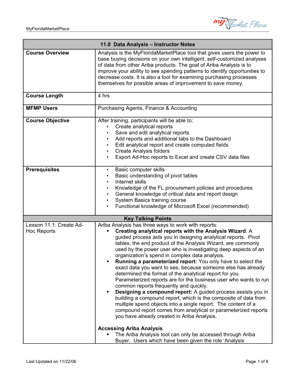 11.0 Data Analysis Notes