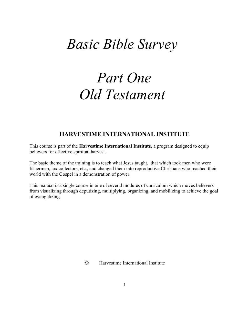 Basic Bible Survey