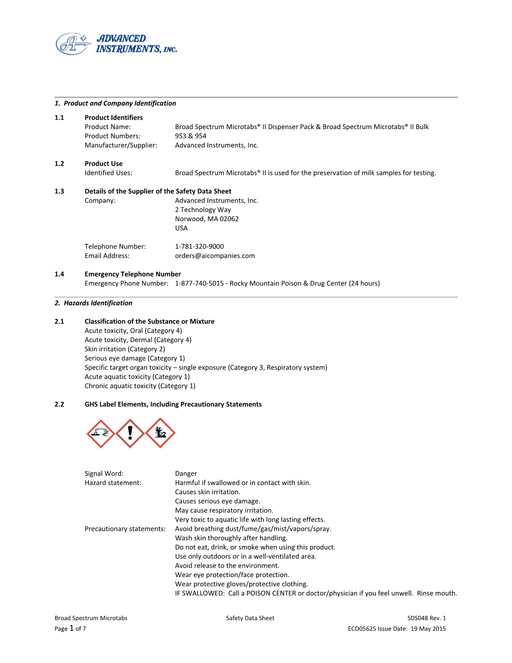 Safety Data Sheet