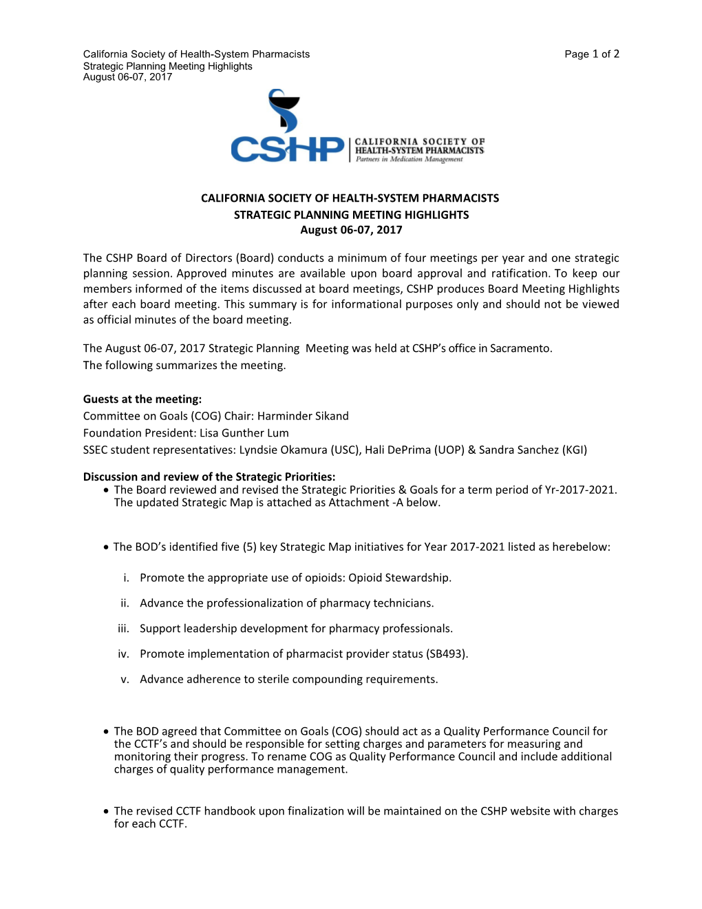 California Society of Health-System Pharmacists Page 1 of 2