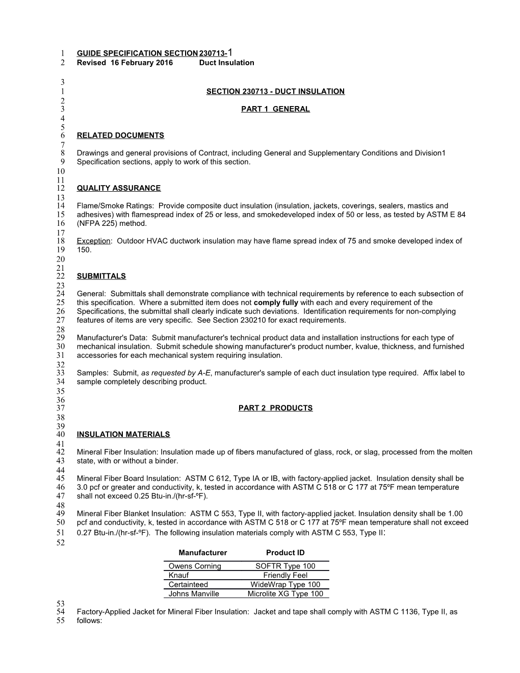 Section 230713 - Duct Insulation s1