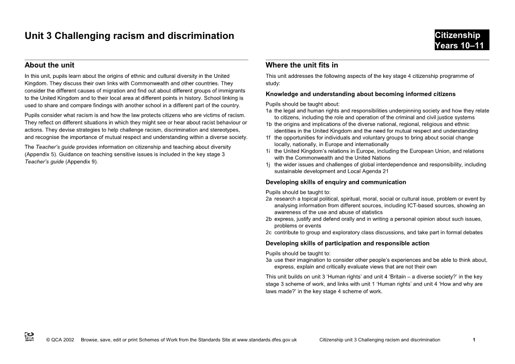 Learning Objectives Possible Teaching Activities Learning Outcomes Points to Note