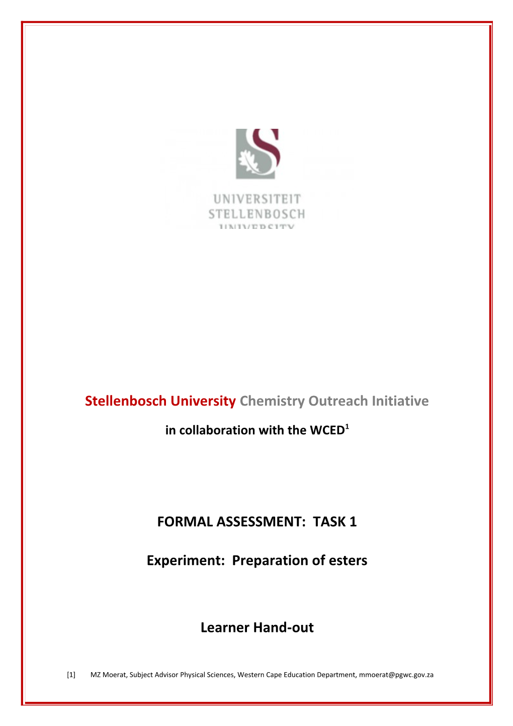 Stellenbosch University Chemistry Outreach Initiative s1