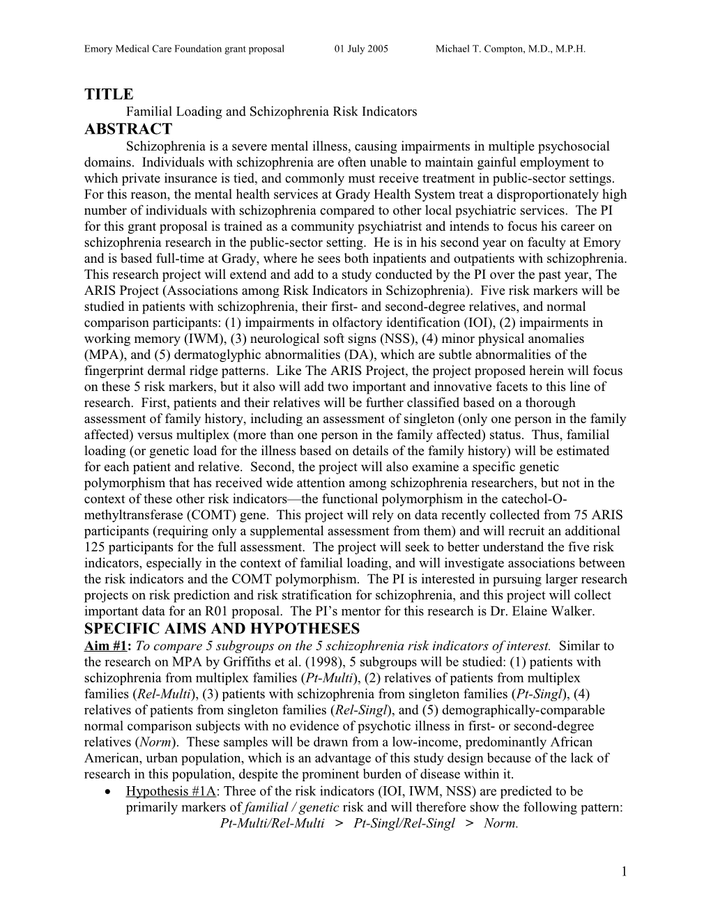 Familial Loading and Schizophrenia Risk Indicators