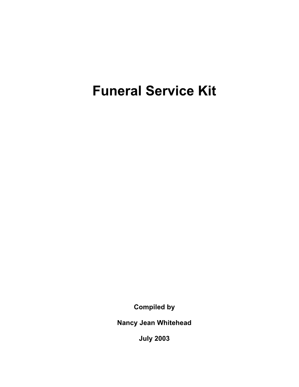 Funeral Service Kit