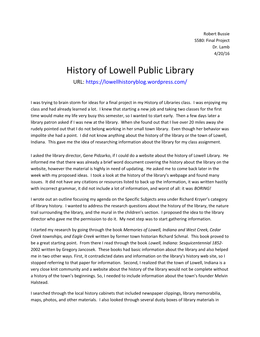 History of Lowell Public Library