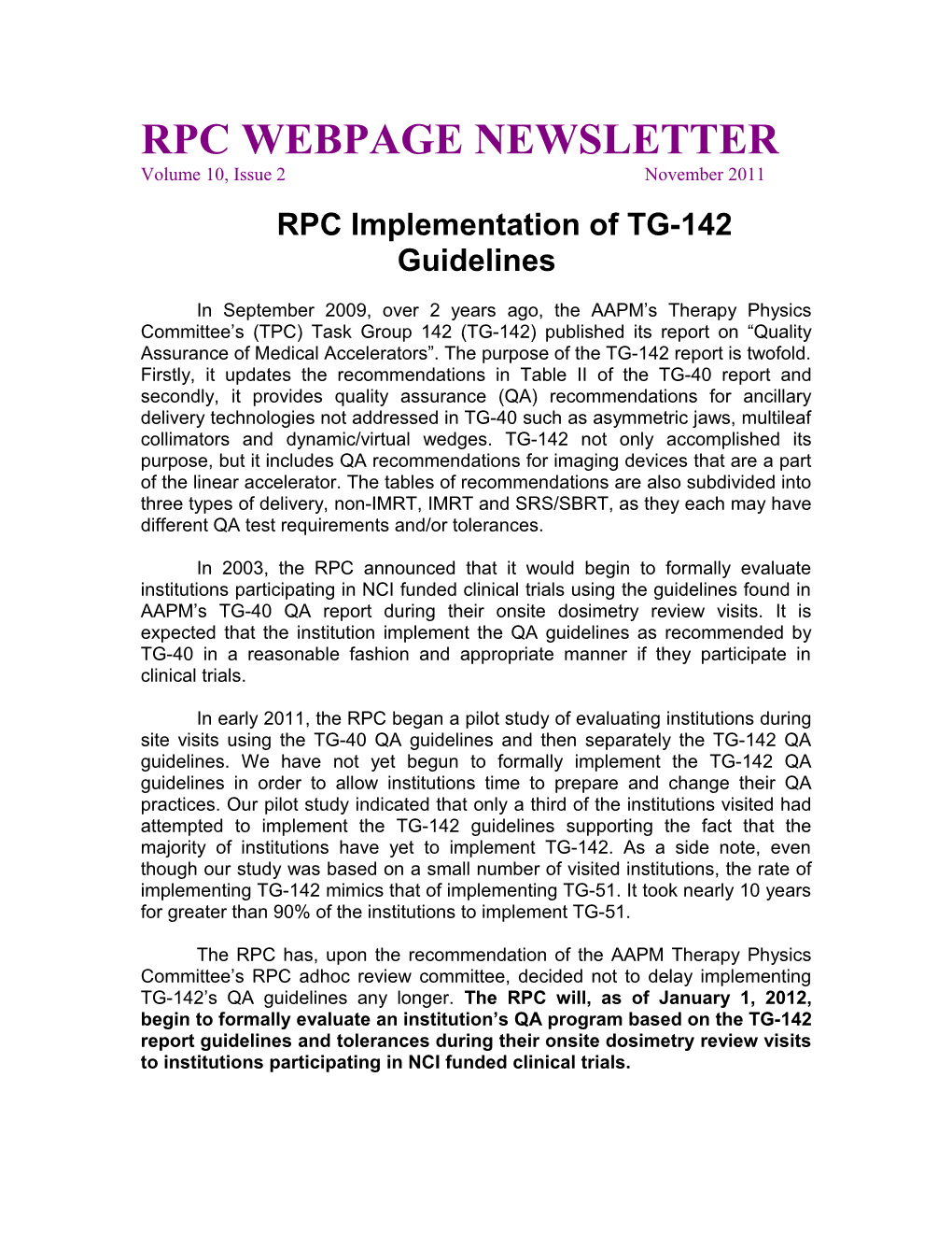 Rpc Webpage Newsletter
