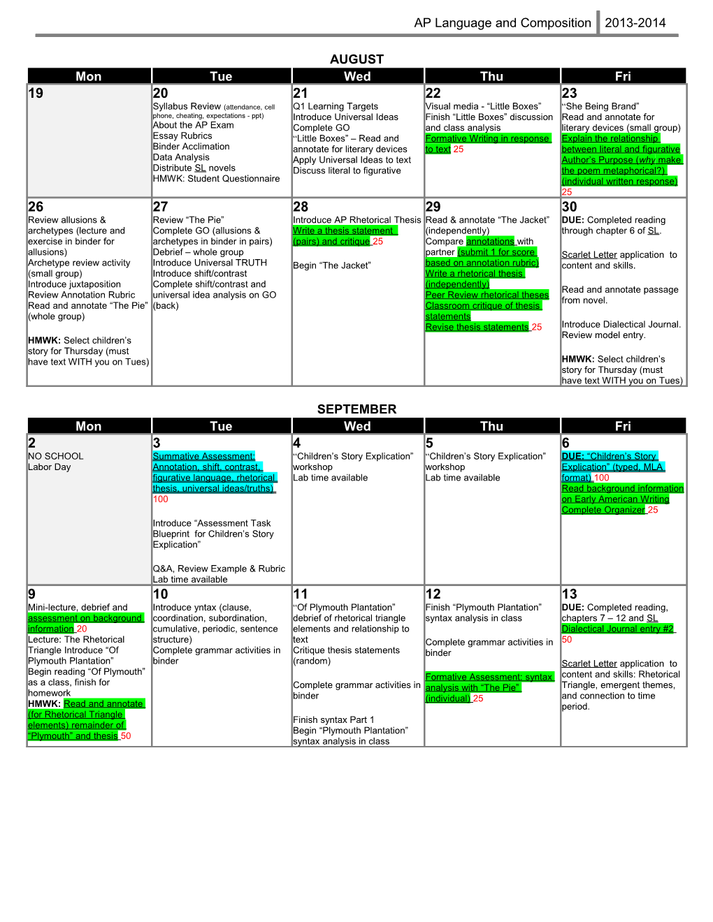 AP Language and Composition