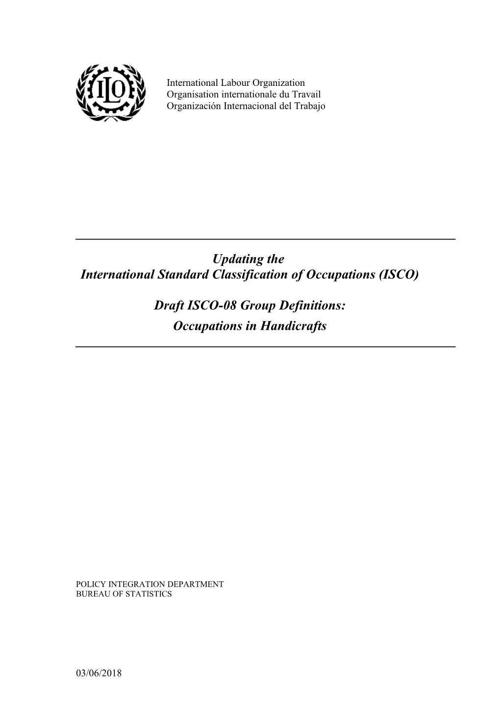 International Standard Classification of Occupations (ISCO)