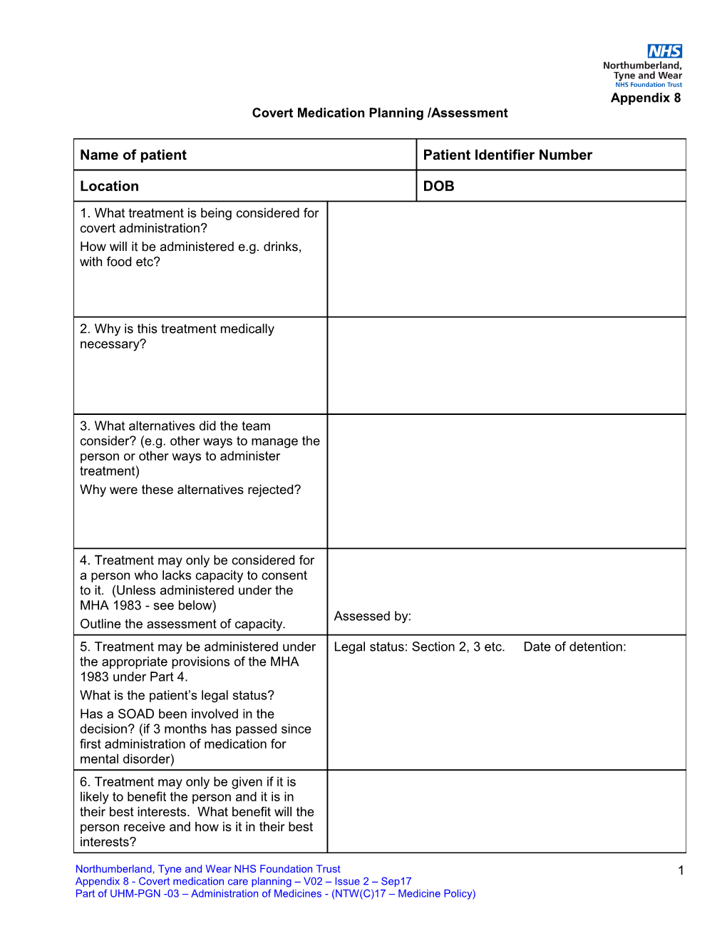 Covert Medication Care Pathway