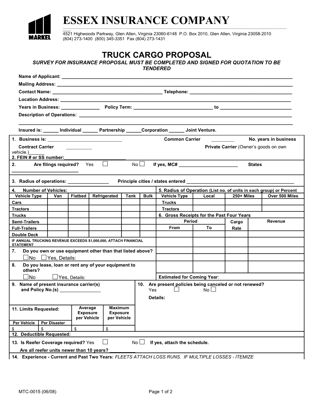 Truck Cargo Application