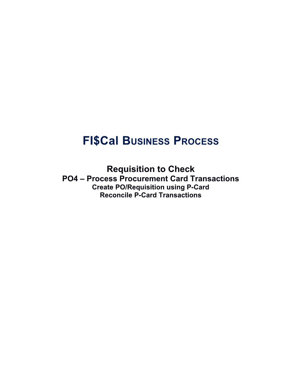 PO4 Process Procurement Card Transactions