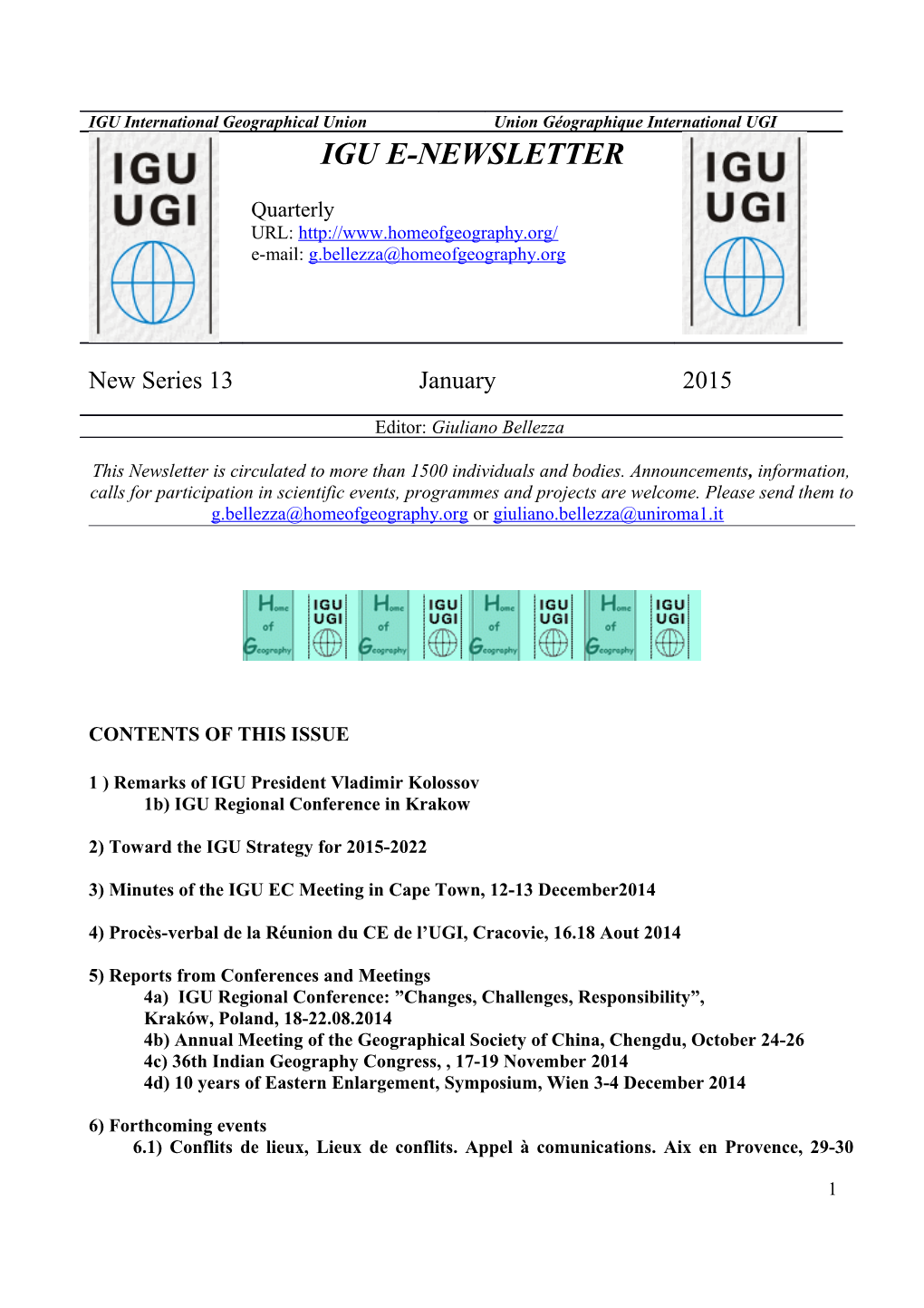 IGU International Geographical Union