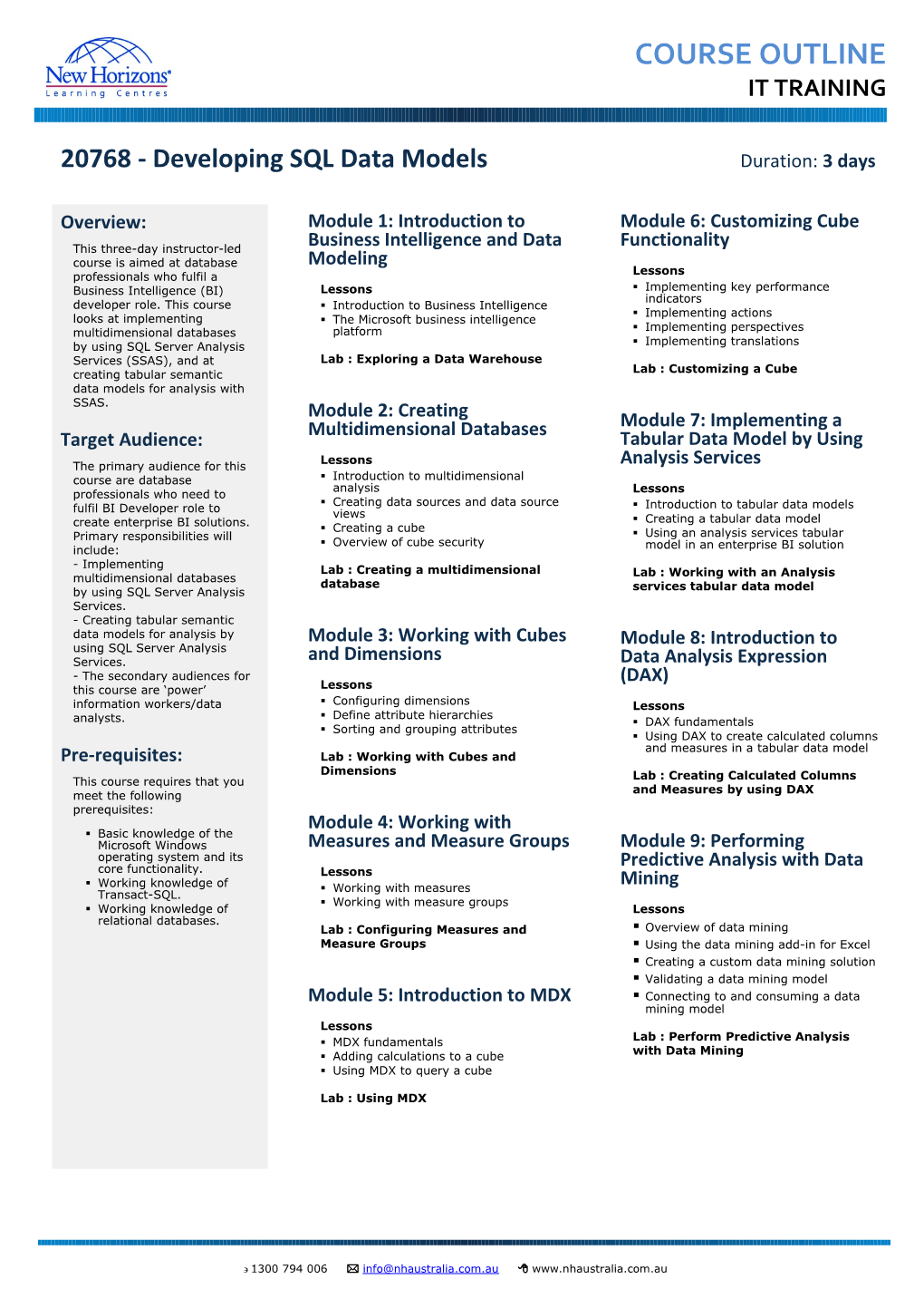 New Horizons Courseware Outlines s6