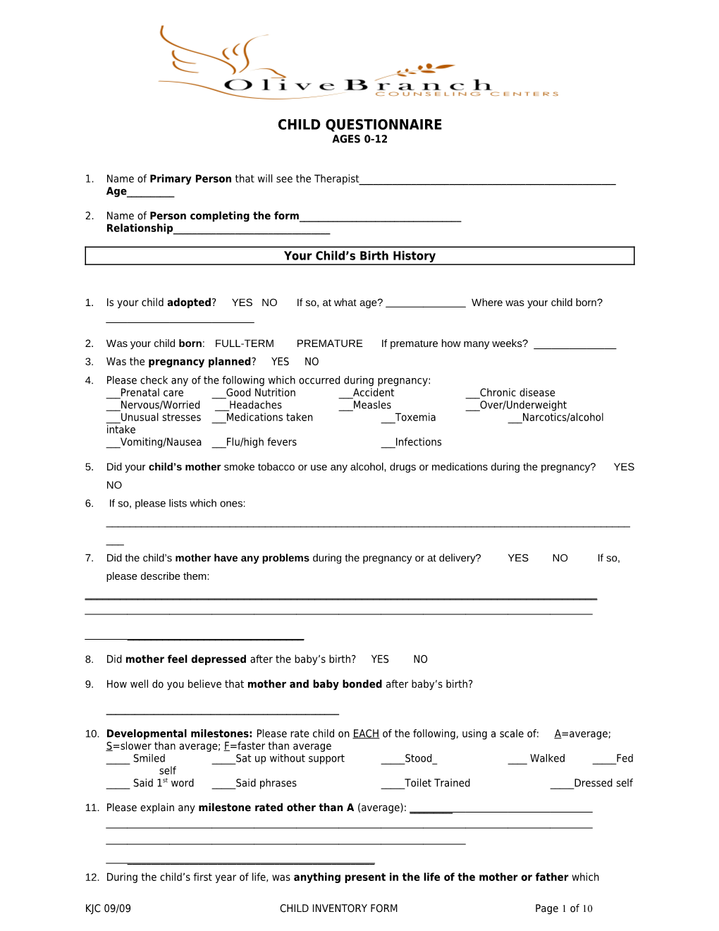 Child Questionnaire